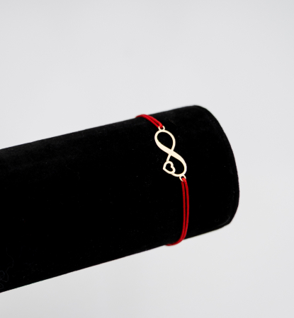 Martisor - Bratara Martisor din argint placat cu aur - Infinit cu Inimioara