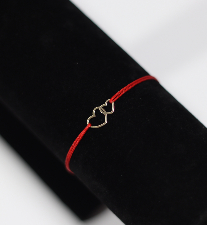 Martisor - Bratara Martisor din argint placat cu aur  - Inimioare