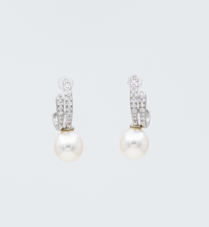 Bridal Collection - Cercei din argint cu zirconiu si perla naturala  -  Esme