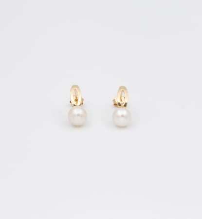 Cercei cu perle de cultura - Cercei din argint placat cu aur - Bride