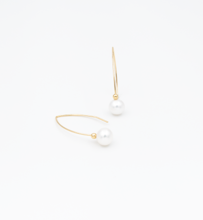 Cercei din argint placat cu aur si perla naturala - Sofia [1]