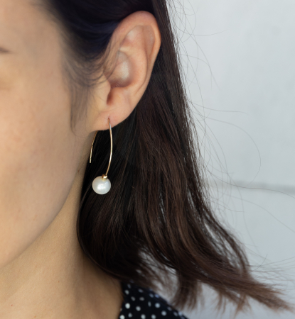 Cercei din argint placat cu aur si perla naturala - Sofia [2]