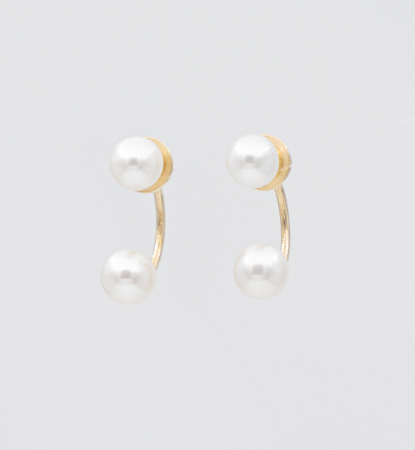 Bijuterii cu perle - Cercei din argint placat cu aur si perle naturale -  Duet Pearls