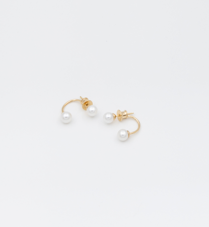 Cercei din argint placat cu aur si perle naturale -  Duet Pearls [1]