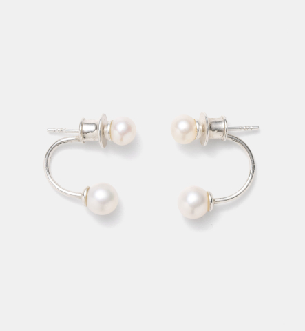 Cercei din argint si perle naturale -  White Duet Pearls [2]