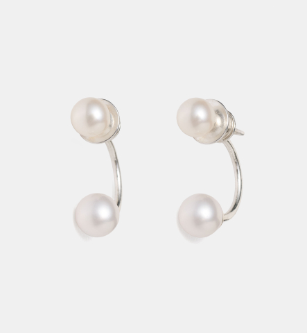 Bijuterii cu perle - Cercei din argint si perle naturale -  White Duet Pearls