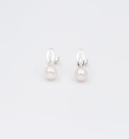 Cercei cu perle de cultura - Cercei din argint  -  White Bride