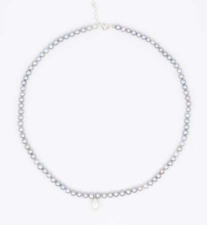 Coliere - Colier cu perle de cultura gri din argint - Grey Pearl