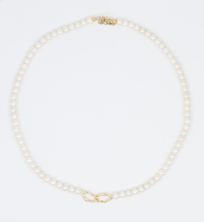Bijuterii cu perle - Colier cu perle din argint placat cu aur  -  Miriam