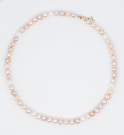 Bridal Collection - Colier cu perle multicore roz din argint placat cu aur -  Rose Shades