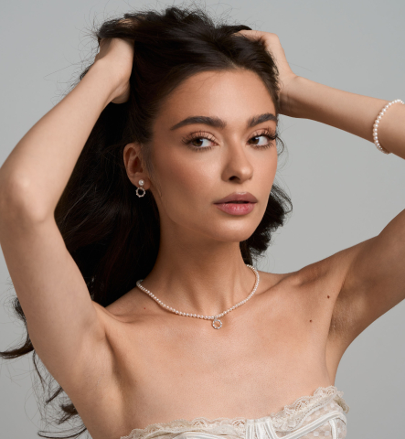 Colier cu perle naturale din argint cu zirconiu - Queen [4]