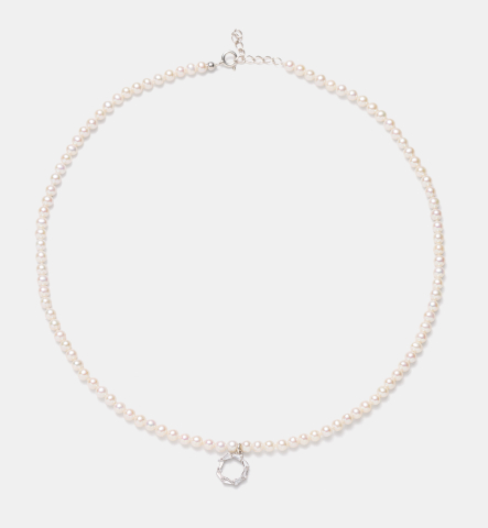 Coliere din argint si Perle Naturale - Colier cu perle naturale din argint cu zirconiu - Queen