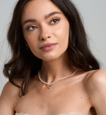 Colier cu perle naturale din argint cu zirconiu - Queen [3]