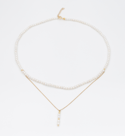 Colier cu perle naturale si argint placat cu aur  - Golden Line [1]