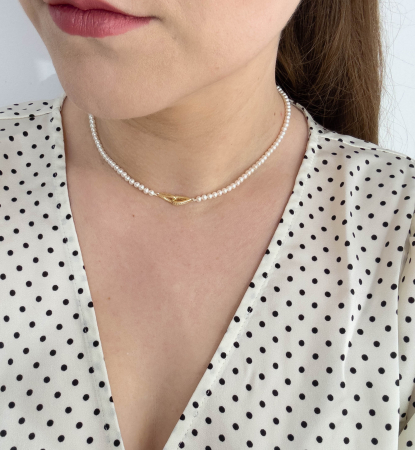 Colier de perle din argint placat cu aur  - Link [1]