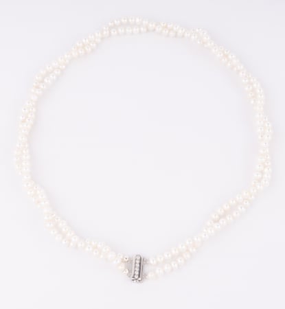 Coliere din argint si Perle de cultura - Colier din argint cu perle de cultura  - Twisted Pearls