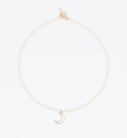Coliere - Colier din argint cu perle  -  Golden Moon