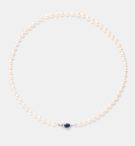 Bijuterii cu perle - Colier din argint cu perle naturale  - Royal Blue