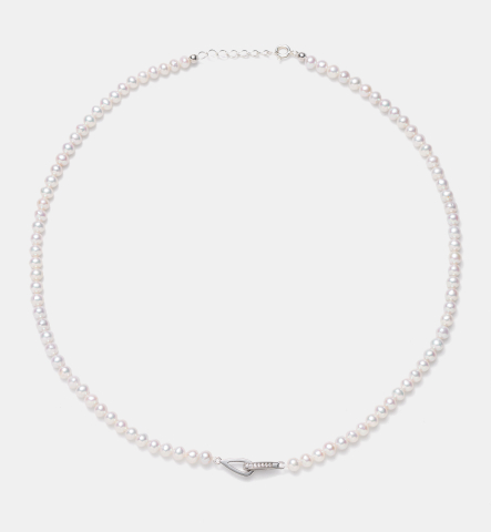 Bijuterii cu perle - Colier din argint cu perle naturale si zirconiu  -  Forever Pearl