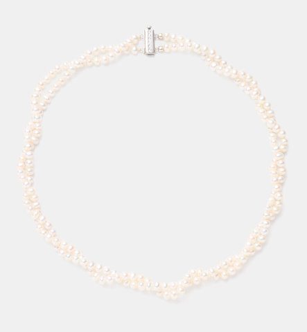 Coliere din argint si Perle Naturale - Colier din argint cu perle naturale - Twisted Pearls