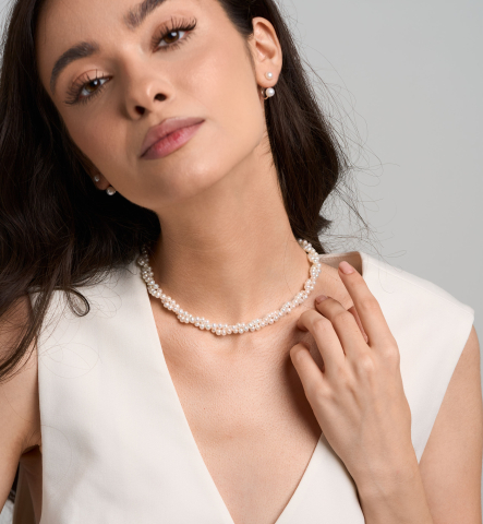 Colier din argint cu perle naturale - Twisted Pearls [2]