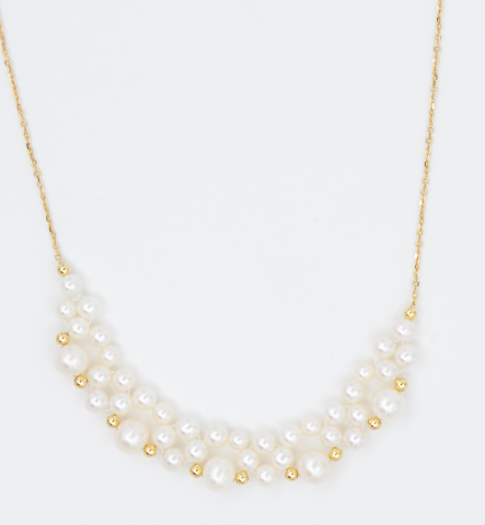 Colier din argint placat cu aur si perle naturale  -  Bride Pearl [1]