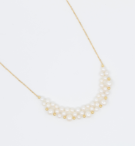 Bijuterii cu perle - Colier din argint placat cu aur si perle naturale  -  Bride Pearl