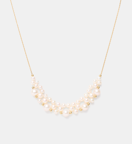 Bijuterii cu perle - Colier din argint placat cu aur si perle naturale  -  Bride Pearl