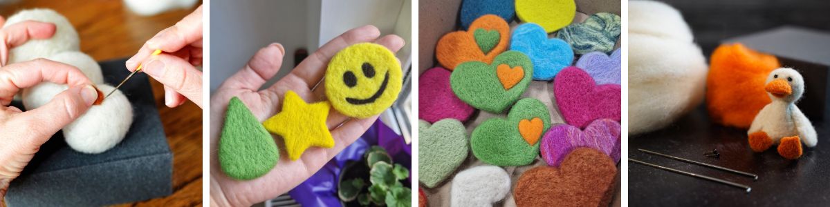 Set de lana naturala pentru impaslit cu acul - KARDELIA