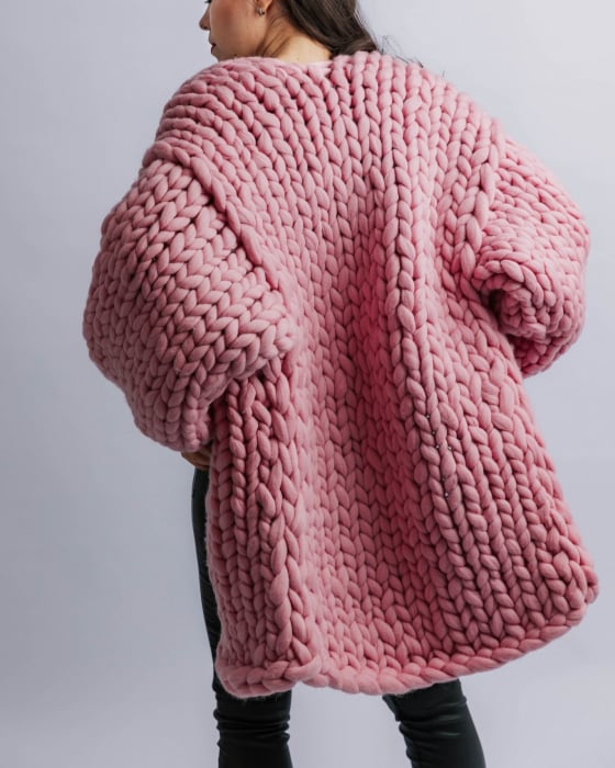 Cardigan lung tricotat din fire groase Kardelia [2]