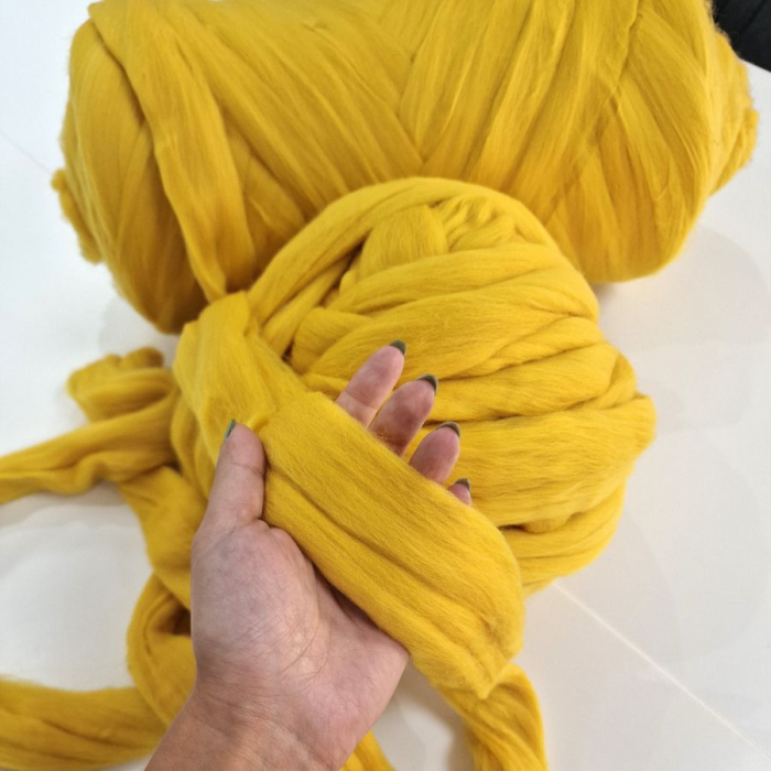 Fir gigant pentru tricotat cu mana, merinos, galben [2]