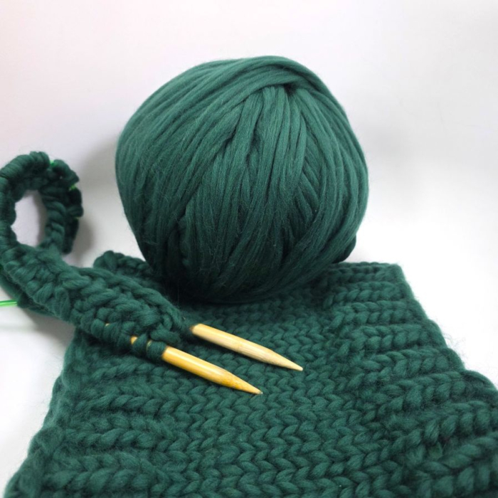 Fir subtire de tricotat verde smarald [2]