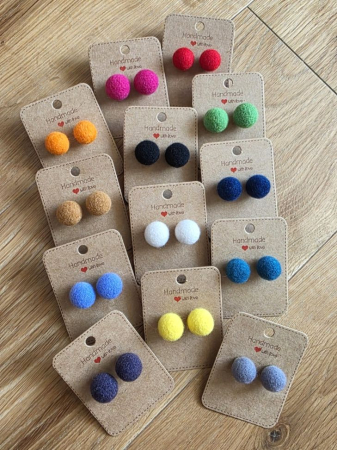 Cercei rotunzi din lana naturala [2]