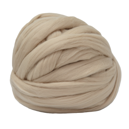 Fire gigante din lână - Fir gigant pentru tricotat cu mana, merinos, bej