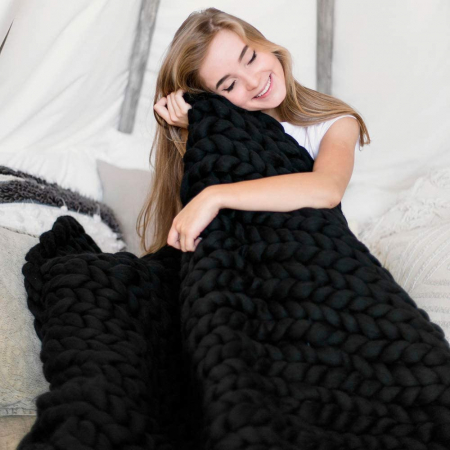 Fir gigant, lână merinos, negru, 1 kg [1]