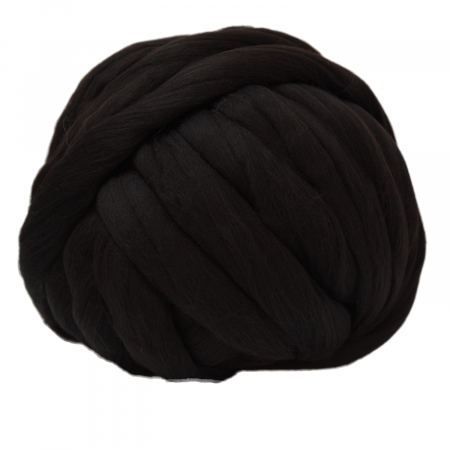 Fire pentru tricotat - Fir gigant, lână merinos, negru, 1 kg