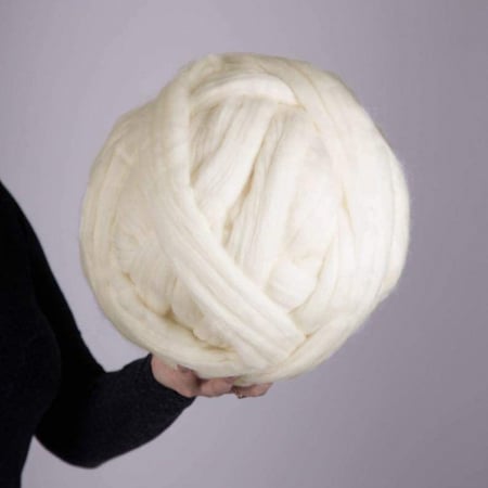 Fir gigant din merinos pentru tricotat cu mana, ivory [1]