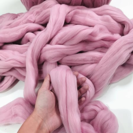 Fir gigant de merinos pentru tricotat cu mana, roz [1]