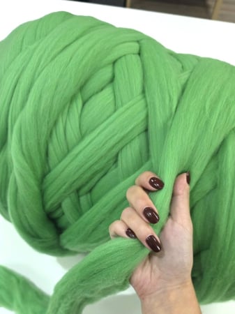 Fire gigante din lână - Fir gigant pentru tricotat cu mana, merinos, verde