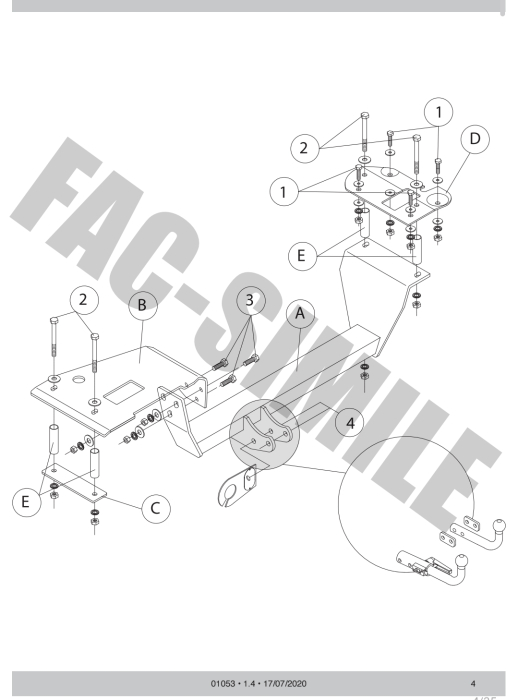 Cârlig de remorcare Umbra Rimorchi pentru Alfa Romeo 156 Sedan (1997 - 2006) - 01053/F [5]
