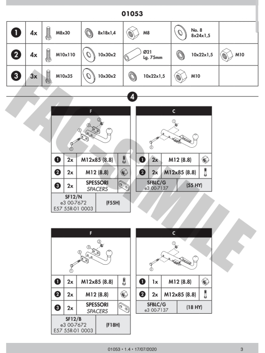 Cârlig de remorcare Umbra Rimorchi pentru Alfa Romeo 156 Sedan (1997 - 2006) - 01053/F [4]