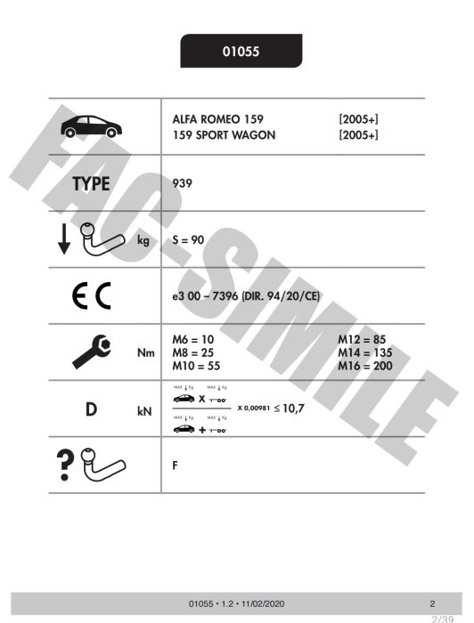 Cârlig de remorcare Umbra Rimorchi Alfa Romeo 159 Sedan (2005 - 2011) 01055/F - karmaster.ro [3]