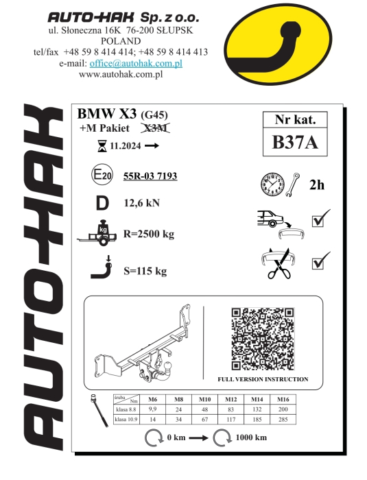 Cârlig remorcare Auto-Hak B37A automat pentru BMW X3 G45 (2024 - prezent) [2]
