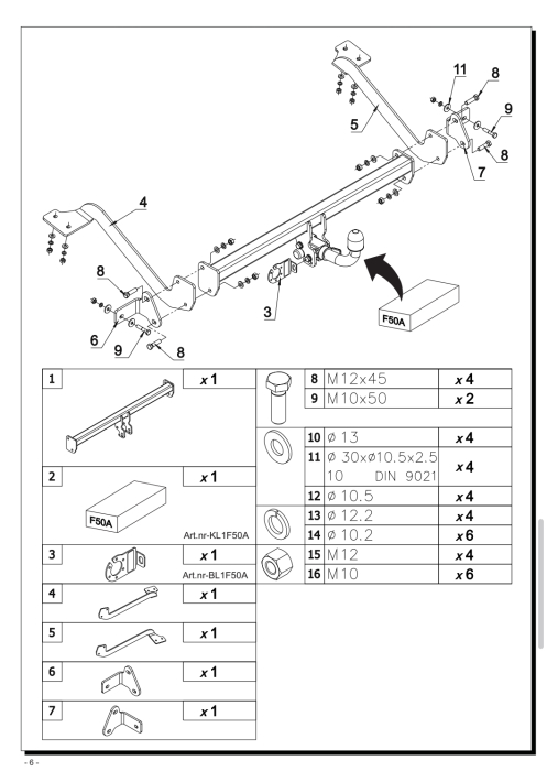 Cârlig de remorcare Auto-Hak Demontabil Automat Orizontal cu Manetă pentru Fiat Doblo L2 (+E-DOBLO) (2022 - Prezent) [3]