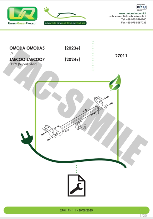 Cârlig de remorcare Umbra Rimorchi Demontabil Vertical pentru Jaecoo 7 SUV (2024 - Prezent) [3]