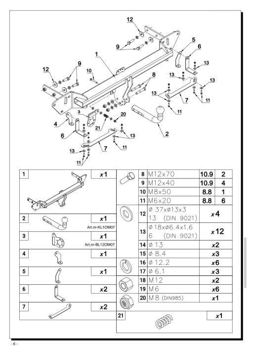 Cârlig remorcare robust Auto-Hak OM 07 cu sferă fixă pentru Jaecoo 8 SUV [3]
