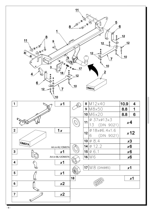 Cârlig remorcare demontabil orizontal Auto-Hak OM 07A pentru Jaecoo 8 SUV [3]