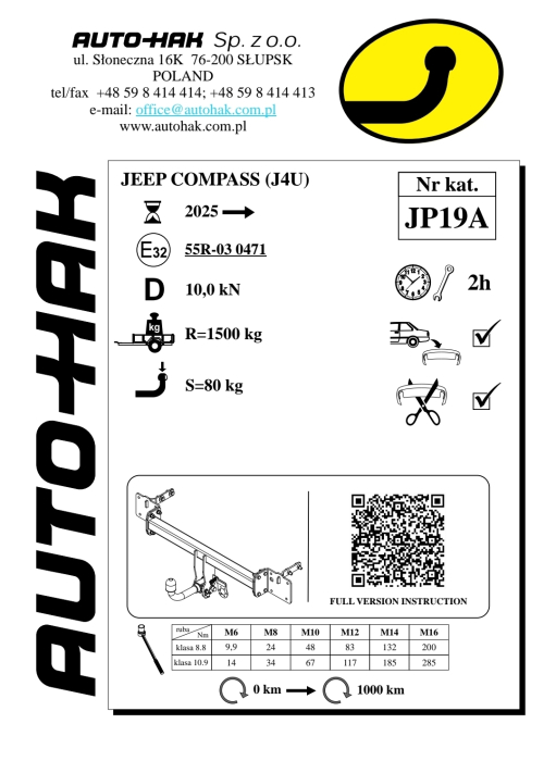 Cârlig de remorcare Auto-Hak Jeep Compass III SUV Demontabil Automat (2025 - Prezent) [2]