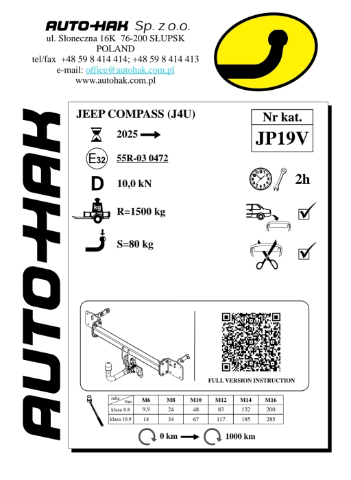Cârlig de remorcare Auto-Hak Jeep Compass III SUV Demontabil Vertical Invizibil (2025 - Prezent) [4]
