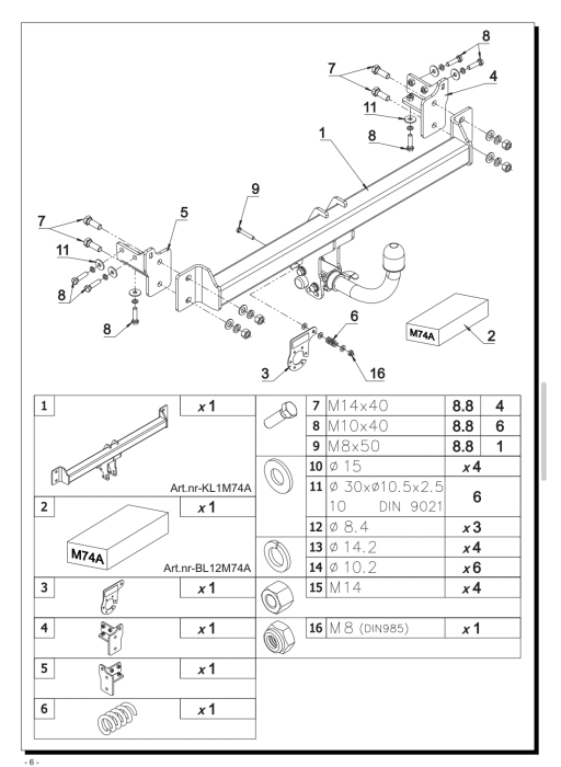 Cârlig remorcare demontabil orizontal Auto-Hak M74A pentru Mazda 6e (după 2025) – karmaster.ro [3]